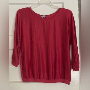 Jigsaw Red Silk Top Shirt XS Extra Small